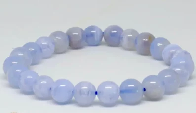 bracelet boule calcédoine bleu
