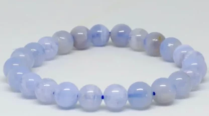 Bracelet boules Calcédoine bleue MALAWI AA