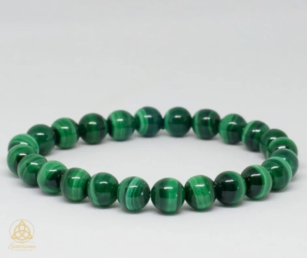 Bracelet-boule-Malachite-Foncée-AA- 8mm-william-wood-le-squeletteJPG
