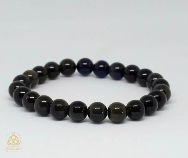 Bracelet-boule-Obsidienne-oeil- Céleste-A-8mm-william-wood-le-squeletteJPG