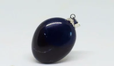 Pendentif pierre roulée Obsidienne noire