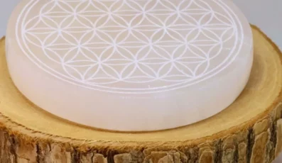 Plaque Sélénite fleur de vie