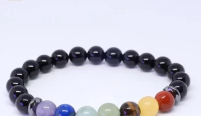 Bracelet boule 7 chakras onyx