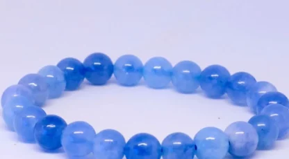 Bracelet boules Aigue Marine Chauffée Brésil A