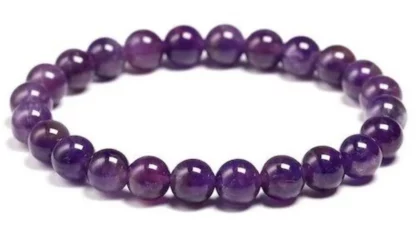 Bracelet boules 8 mm Améthyste d’URUGUAY AA