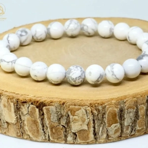 Bracelet boule howlite blanche