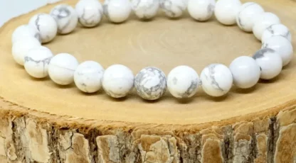 Bracelet boules Howlite Blanche Zimbabwe A
