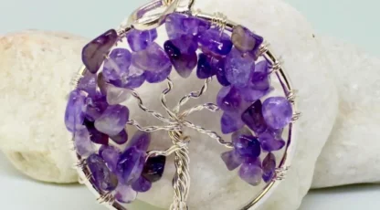 Pendentif Arbre de Vie Améthyste du Brésil