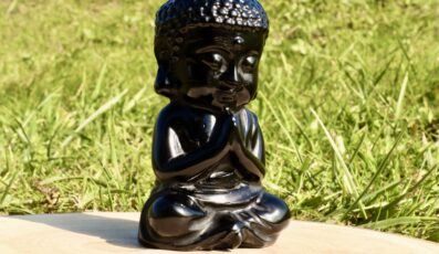 BOUDDHA INDIEN OBSIDIENNE NOIRE