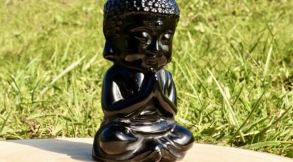 BOUDDHA INDIEN OBSIDIENNE NOIRE