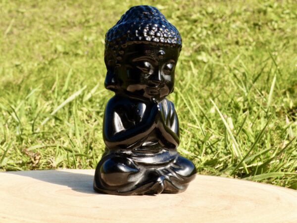 BOUDDHA INDIEN OBSIDIENNE NOIRE