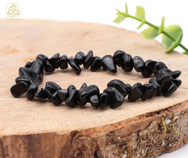 Bracelet baroque obsidienne noire – Pierre de protection et d’ancrage. Apaise le stress, renforce la stabilité et favorise un sommeil paisible.