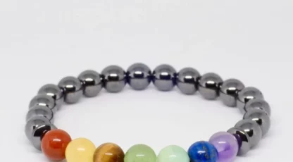 Bracelet boules 7 Chakras avec Hématite