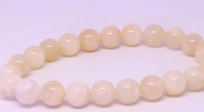 Bracelet boules Pierre de Lune Beige A Inde