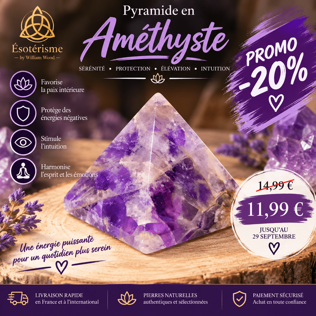 Pyramide en améthyste