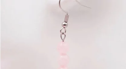 Boucles d’oreille Quartz rose A