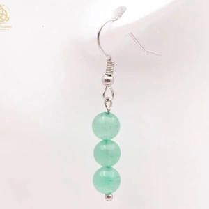 Boucles d'Oreilles Boule aventurine verte