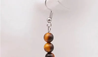 Boucles d&rsquo;oreilles Boule œil de tigre