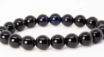 Bracelet boules 8mm Obsidienne Noire Mexique  A