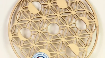 Plaque Bois Fleur de vie phase lunaire de France