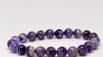 Bracelet boules 08mm Améthyste Rubanée Brésil A