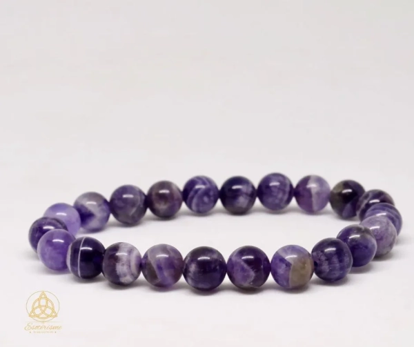 Bracelet boules 08mm Améthyste Rubanée Brésil AA-ésotérisme-by-william-wood