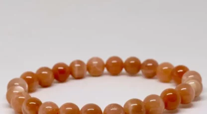 Bracelet boules 08mm Pierre de Lune Rose A+
