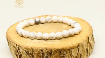 Bracelet Boule 08mm en Howlite du Zimbabwe A Pour enfant