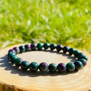 Bracelet boule rubis sur fuschite naturelle – bienfaits énergétiques lithothérapie
