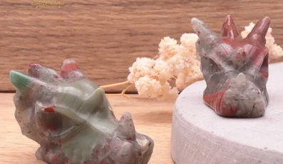 Tête de dragon Jaspe Héliotrope