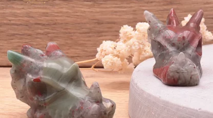 Tête de dragon 30mm Jaspe Héliotrope d’Afrique du Sud