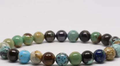 Bracelet boules 08mm Turquoise du Tibet A