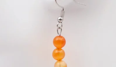 Boucles d&rsquo;Oreilles Boule Cornaline 