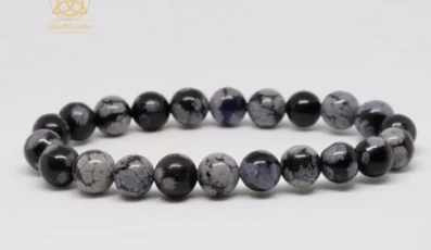Bracelet Obsidienne Flocon de Neige 