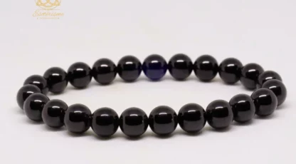 Bracelet boule 08mm spinelle noire A de Thaïlande