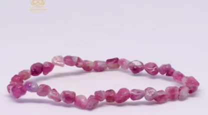 Bracelet Pierre roulée Tourmaline Rose A Namibie