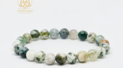 Bracelet Boule 8mm Agate Arbre A du Brésil