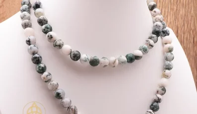 Collier Boule Agate Arbre
