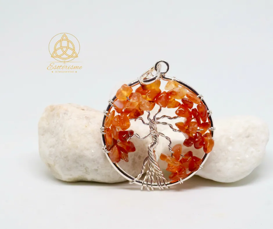 Pendentif Arbre de vie cornaline