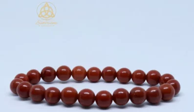 Bracelet Boule Jaspe Rouge 