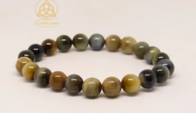 Bracelet Oeil de Tigre dorée (modèle 3)