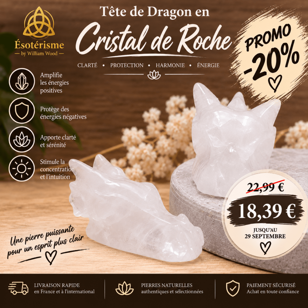 Tête de Dragon Cristal de Roche