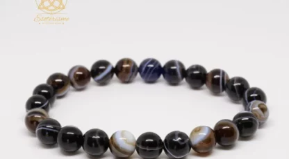Bracelet boules 8mm en agate oeil AAA du Brésil