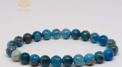 Bracelet boules 8mm en Apatite Bleue AB de Madagascar