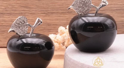Pomme en Obsidienne noire en 45mm