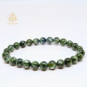 Bracelet boule séraphinite naturelle – bienfaits énergétiques lithothérapie