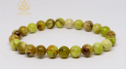 Bracelet boules Opale verte AA 8mm