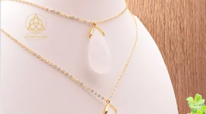 Pendentif Goute Sautoir Cristal de roche A du Brésil