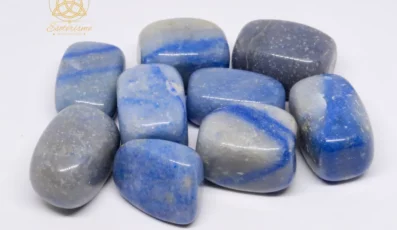 Pierre roulée aventurine bleue cubique A du Brésil