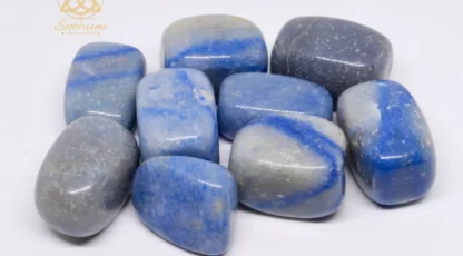 Pierre roulée aventurine bleue cubique A du Brésil